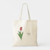 Botanische rode tulp pastel bloem tote bag (Achterkant)