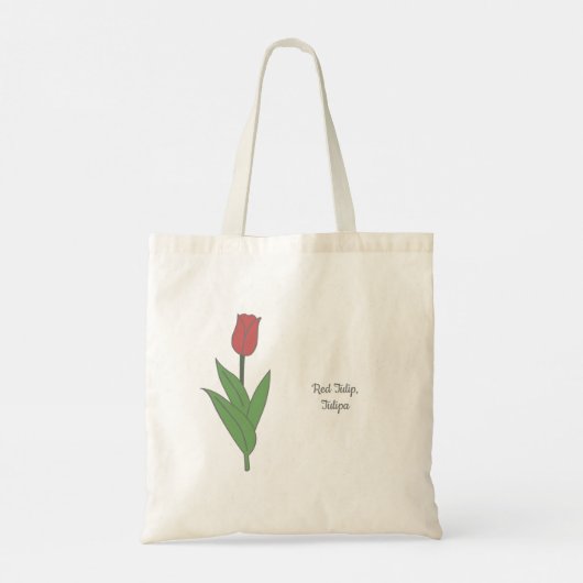 Botanische rode tulp pastel bloem tote bag (Achterkant)