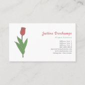 Botanische rode tulp pastel bloem visitekaartje (Voorkant)