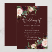 Botanische rode wijn met Bourgogne en bloedige bru Kaart (Voorkant / Achterkant)