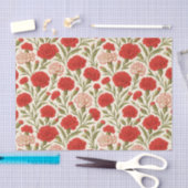 Botanische rode witte anjer bloemen tissuepapier (Craft)