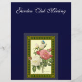 Botanische Rode Witte Rozen Custom Flyer (Achterkant)