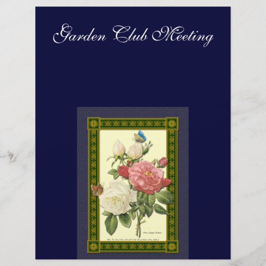 Botanische Rode Witte Rozen Custom Flyer (Achterkant)