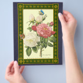 Botanische Rode Witte Rozen Custom Flyer (Hand)