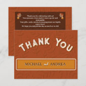 Botanische  Roest Verbrand Sinaasappel Bruin Boho Bedankkaart (Voorkant / Achterkant)