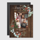 Botanische roestkleurige donkerhoutkap Magnet-Kaar (Voorkant / Achterkant)