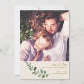 Botanische Romance | Eenvoudige foto slaat de datu Aankondiging (Voorkant)