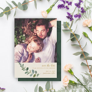 Botanische Romance Eenvoudige foto slaat de datu Aankondiging