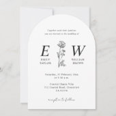Botanische Romance Monogram Boog Trouwfoto Kaart (Voorkant)