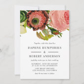  botanische romantische bloemenbruiloft kaart (Voorkant)