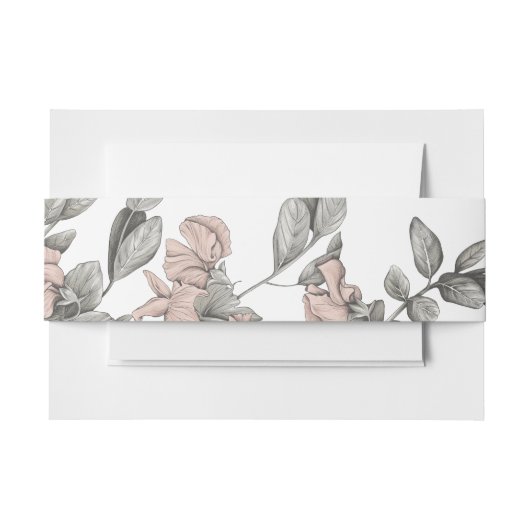 Botanische Romantische Zoete Erwt Uitnodigingen Wikkel (Voorkant Voorbeeld)