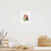 Botanische Roos Clementis Anemone Redoute Poster (Keuken)