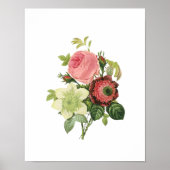 Botanische Roos Clementis Anemone Redoute Poster (Voorkant)