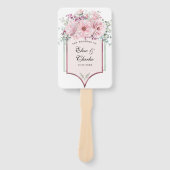 Botanische Roos Gold Floral en Eucalyptus Weddensc Handwaaier (Voorkant)