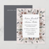 Botanische Roos Grijze Gothic Romantische bruiloft (Voorkant / Achterkant)