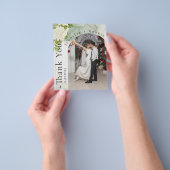 Botanische rosy foto's bruiloft Dank je kaart (Hand)