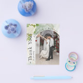 Botanische rosy foto's bruiloft Dank je kaart (Enkel)