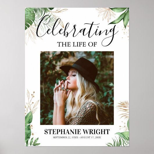 Botanische rouwbegroeting Celebratie van het leven Poster (Voorkant)