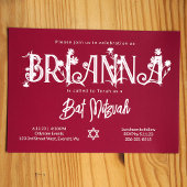 Botanische roze biat Mitzvah Floral Letters Kaart