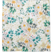 Botanische roze blauwgroen witte sinaasappels bloe douchegordijn (Voorkant)