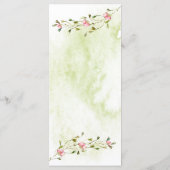 Botanische Roze Bloemen Waterverf Wash Menu (Achterkant)