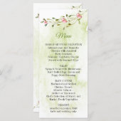 Botanische Roze Bloemen Waterverf Wash Menu (Voorkant / Achterkant)