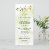 Botanische Roze Bloemen Waterverf Wash Menu (Staand voorkant)