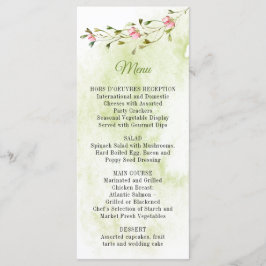 Botanische Roze Bloemen Waterverf Wash Menu