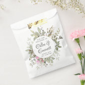 Botanische roze bloemenbruiloft dank u bedankzakje (Gezegeld)