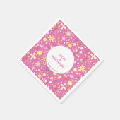 Botanische roze bloemenflessenpatroon Napkins Servet (Hoek)
