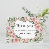 Botanische roze bloesem zomer bloemendank u kaart (Staand voorkant)