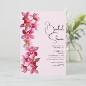 Botanische roze bordeaux orchideeën bloem Vrijgeze Kaart (Staand voorkant)