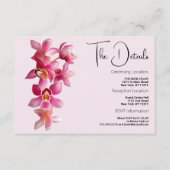 Botanische roze bordeaux orchideeën bloemen Detail Informatiekaartje (Voorkant)