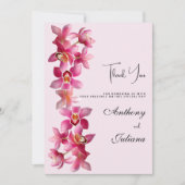 Botanische roze bordeauxrode orchideeën bloemen Da Kaart (Voorkant)