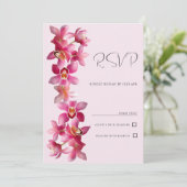 Botanische roze bordeauxrode orchideeën bloemen RS Kaart (Staand voorkant)