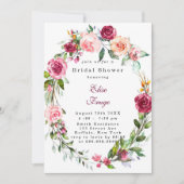 Botanische roze bruinkoolbloem Vrijgezellenfeest Kaart (Voorkant)