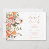 Botanische roze Brunch Bridal Shower Kaart (Voorkant)