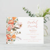 Botanische roze Brunch Bridal Shower Kaart (Staand voorkant)