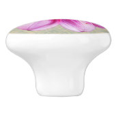 Botanische roze Dahlia-ventilator op elke kleur Keramische Knop (Zijkant)
