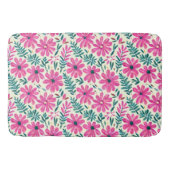 Botanische roze Daisy Waterverf Badmat (Voorkant)