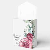 Botanische roze en Bourgogne Floral Wedding Bedankdoosjes (Geopend)