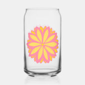 Botanische roze en gele bloem blikvorm glas (Achterkant)