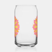 Botanische roze en gele bloem blikvorm glas (Links)