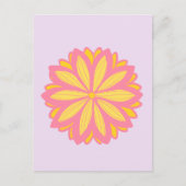 Botanische roze en gele bloem briefkaart (Voorkant)