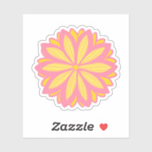 Botanische roze en gele bloem