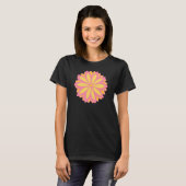 Botanische roze en gele bloem t-shirt (Voorkant volledig)