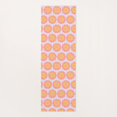 Botanische roze en gele bloem yogamat (Achterkant)