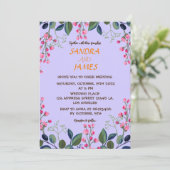 Botanische roze en groene bloemen kaart (Staand voorkant)