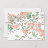 Botanische roze en groene boho bruilding kaart (Achterkant)