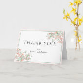 Botanische Roze en Groene Boho Dankkaart Kaart (Gele Bloem)